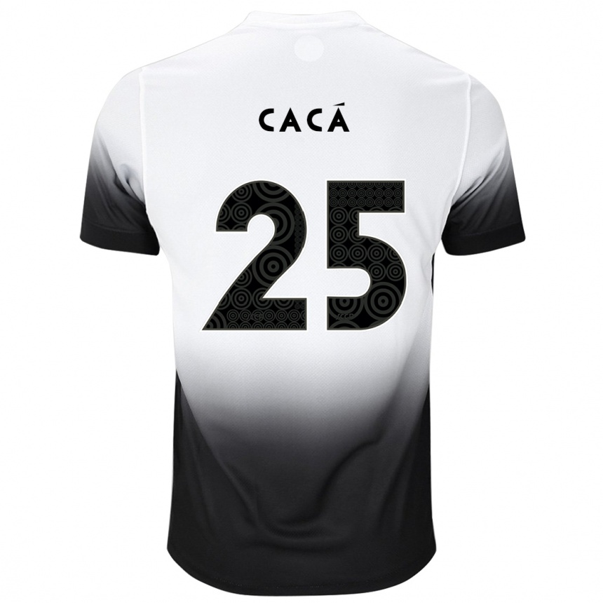 Niño Fútbol Camiseta Cacá #25 Blanco Negro 1ª Equipación 2024/25 México