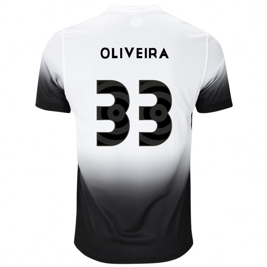 Niño Fútbol Camiseta Ruan Oliveira #33 Blanco Negro 1ª Equipación 2024/25 México