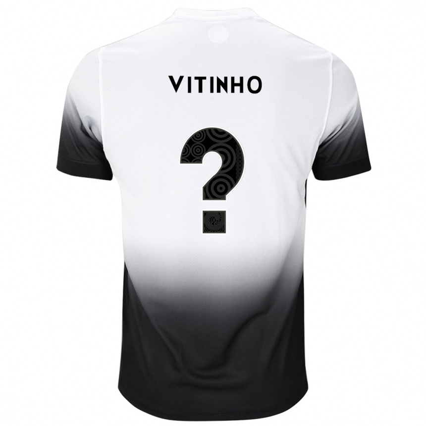 Niño Fútbol Camiseta Vitinho #0 Blanco Negro 1ª Equipación 2024/25 México