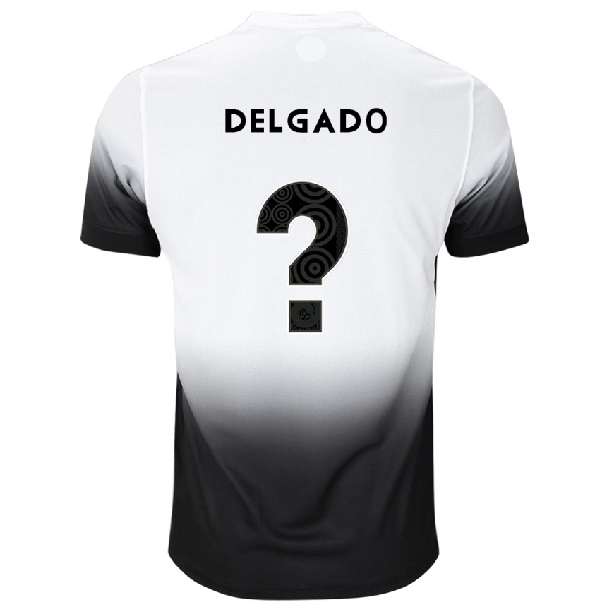 Niño Fútbol Camiseta Franco Delgado #0 Blanco Negro 1ª Equipación 2024/25 México