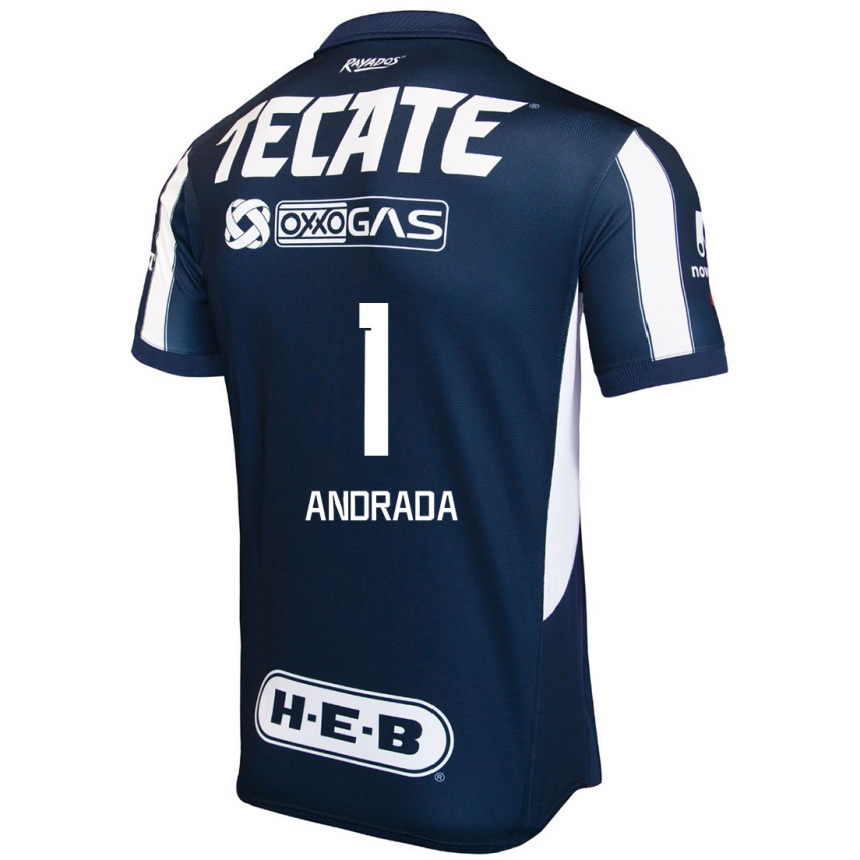 Niño Fútbol Camiseta Esteban Andrada #1 Azul Rojo Blanco 1ª Equipación 2024/25 México