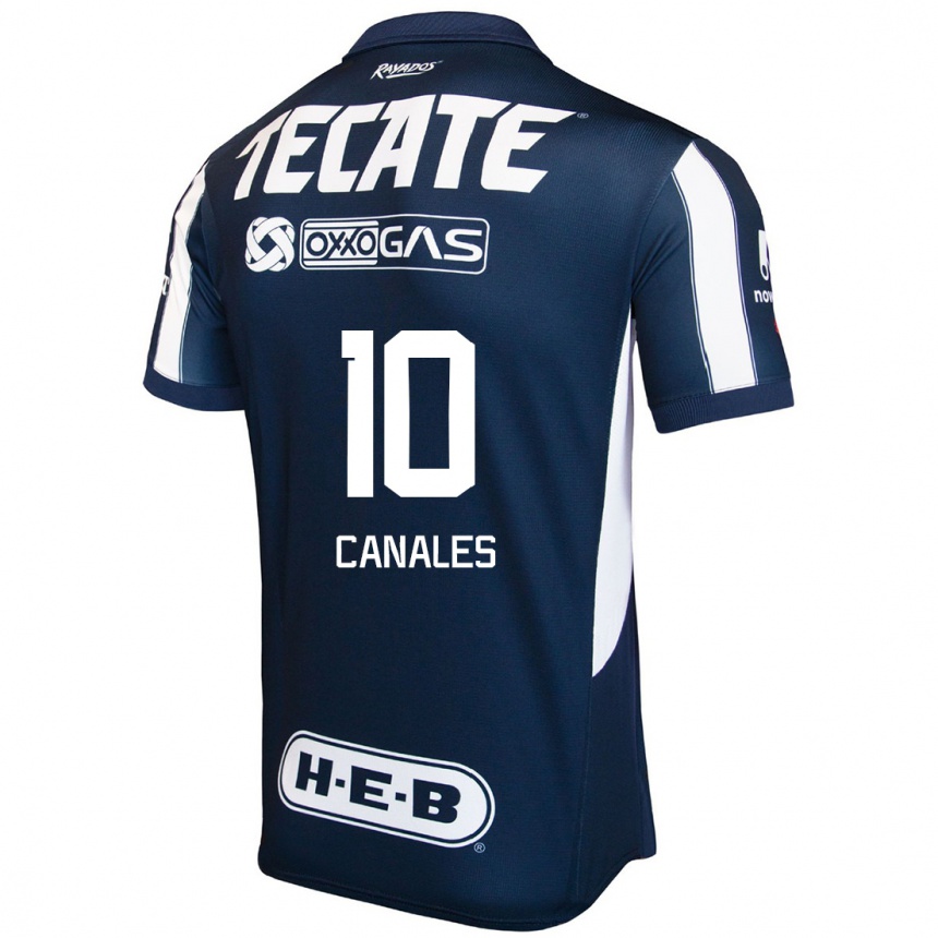 Niño Fútbol Camiseta Sergio Canales #10 Azul Rojo Blanco 1ª Equipación 2024/25 México