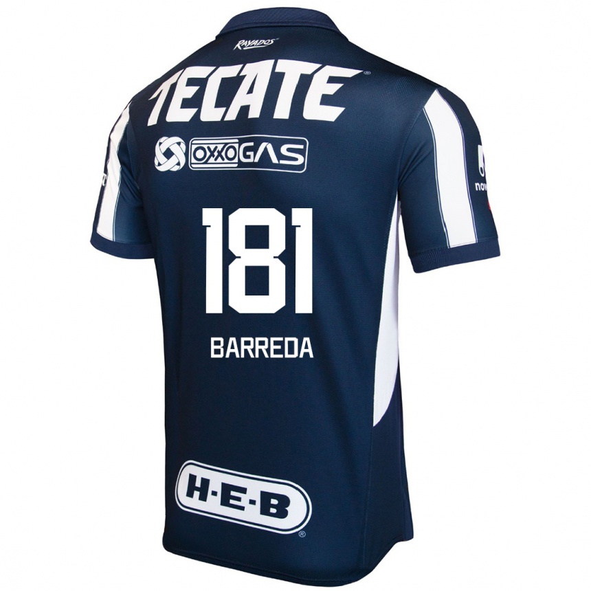 Niño Fútbol Camiseta Dimas Barreda #181 Azul Rojo Blanco 1ª Equipación 2024/25 México