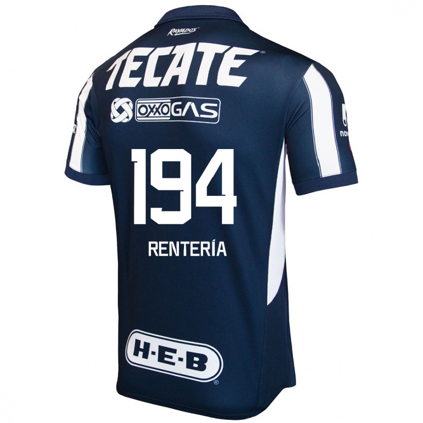 Niño Fútbol Camiseta Ricardo Rentería #194 Azul Rojo Blanco 1ª Equipación 2024/25 México