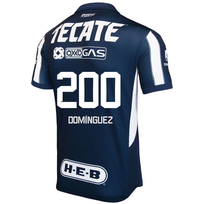 Niño Fútbol Camiseta Joel Domínguez #200 Azul Rojo Blanco 1ª Equipación 2024/25 México