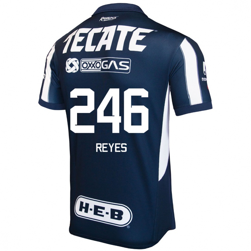 Niño Fútbol Camiseta Cristian Reyes #246 Azul Rojo Blanco 1ª Equipación 2024/25 México