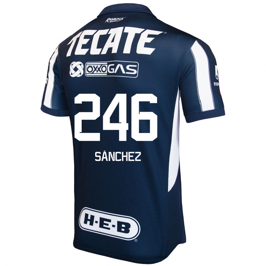 Niño Fútbol Camiseta Diego Sánchez #246 Azul Rojo Blanco 1ª Equipación 2024/25 México