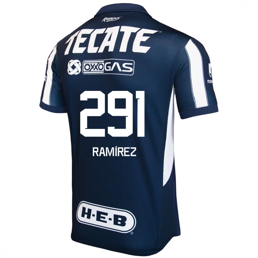 Niño Fútbol Camiseta Fabián Ramírez #291 Azul Rojo Blanco 1ª Equipación 2024/25 México