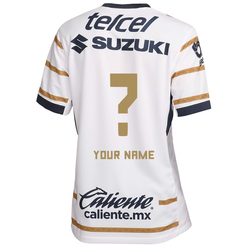 Niño Fútbol Camiseta Su Nombre #0 Obsidiana Blanca 1ª Equipación 2024/25 México