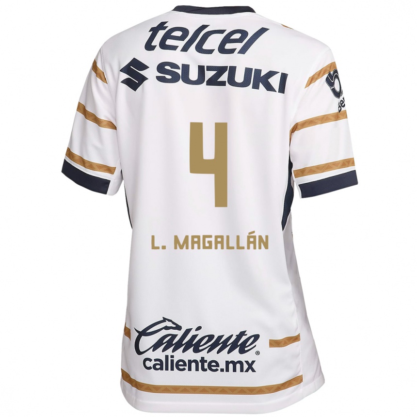 Niño Fútbol Camiseta Lisandro Magallan #4 Obsidiana Blanca 1ª Equipación 2024/25 México