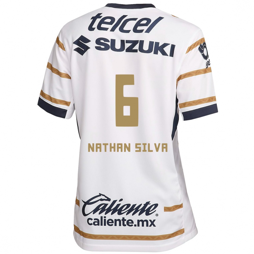 Niño Fútbol Camiseta Nathan Silva #6 Obsidiana Blanca 1ª Equipación 2024/25 México