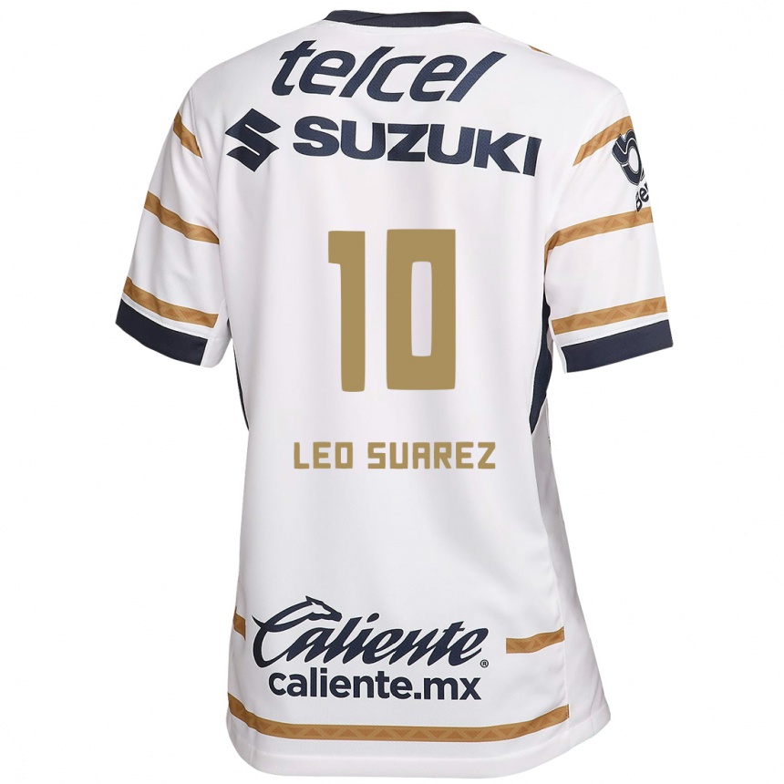 Niño Fútbol Camiseta Leo Suárez #10 Obsidiana Blanca 1ª Equipación 2024/25 México