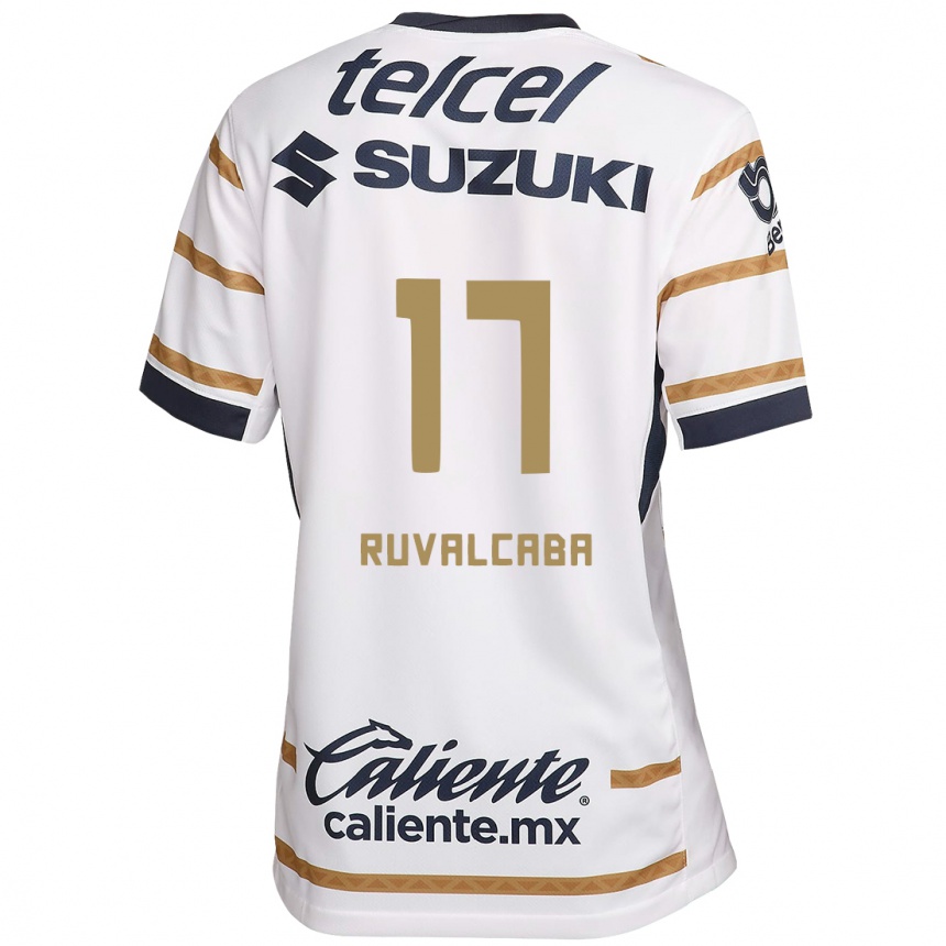 Niño Fútbol Camiseta Jorge Ruvalcaba #17 Obsidiana Blanca 1ª Equipación 2024/25 México