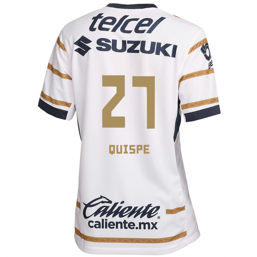 Niño Fútbol Camiseta Piero Quispe #27 Obsidiana Blanca 1ª Equipación 2024/25 México