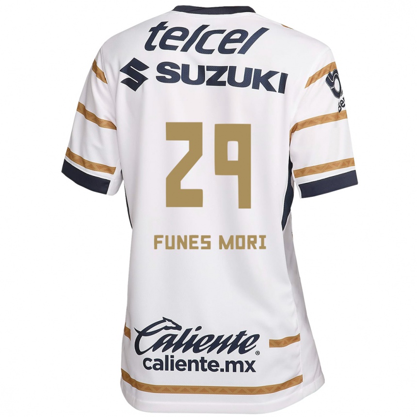 Niño Fútbol Camiseta Rogelio Funes Mori #29 Obsidiana Blanca 1ª Equipación 2024/25 México