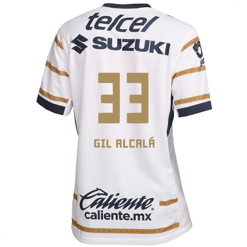 Niño Fútbol Camiseta Gil Alcalá #33 Obsidiana Blanca 1ª Equipación 2024/25 México