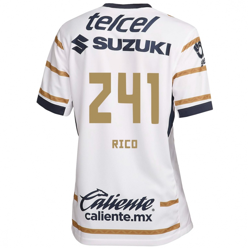 Niño Fútbol Camiseta Ángel Rico #241 Obsidiana Blanca 1ª Equipación 2024/25 México