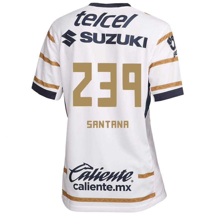 Niño Fútbol Camiseta Guillermo Santana #239 Obsidiana Blanca 1ª Equipación 2024/25 México