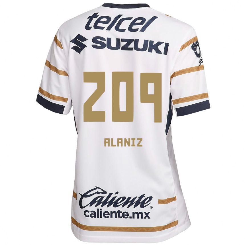 Niño Fútbol Camiseta Jorge Alaniz #209 Obsidiana Blanca 1ª Equipación 2024/25 México