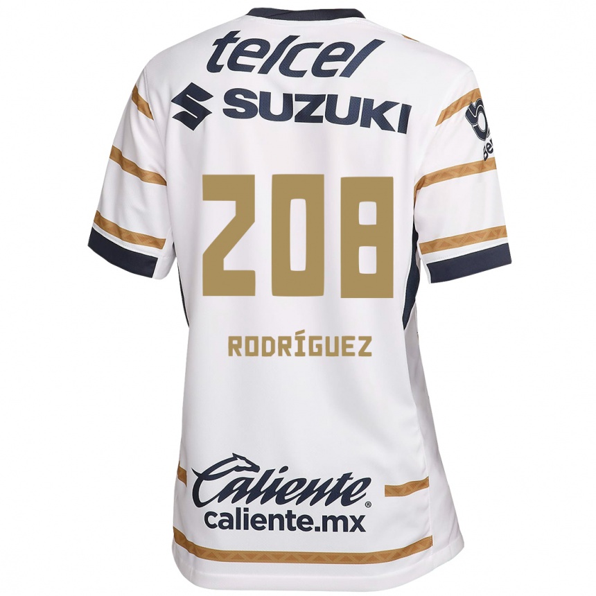 Niño Fútbol Camiseta Gael Rodríguez #208 Obsidiana Blanca 1ª Equipación 2024/25 México