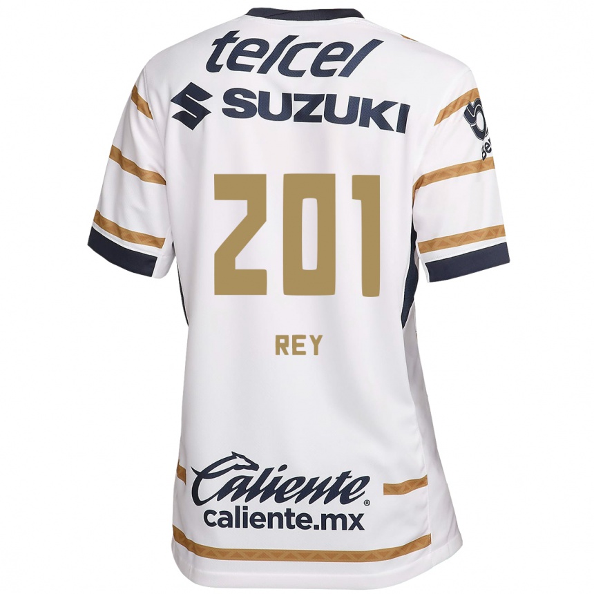 Niño Fútbol Camiseta Santiago Rey #201 Obsidiana Blanca 1ª Equipación 2024/25 México