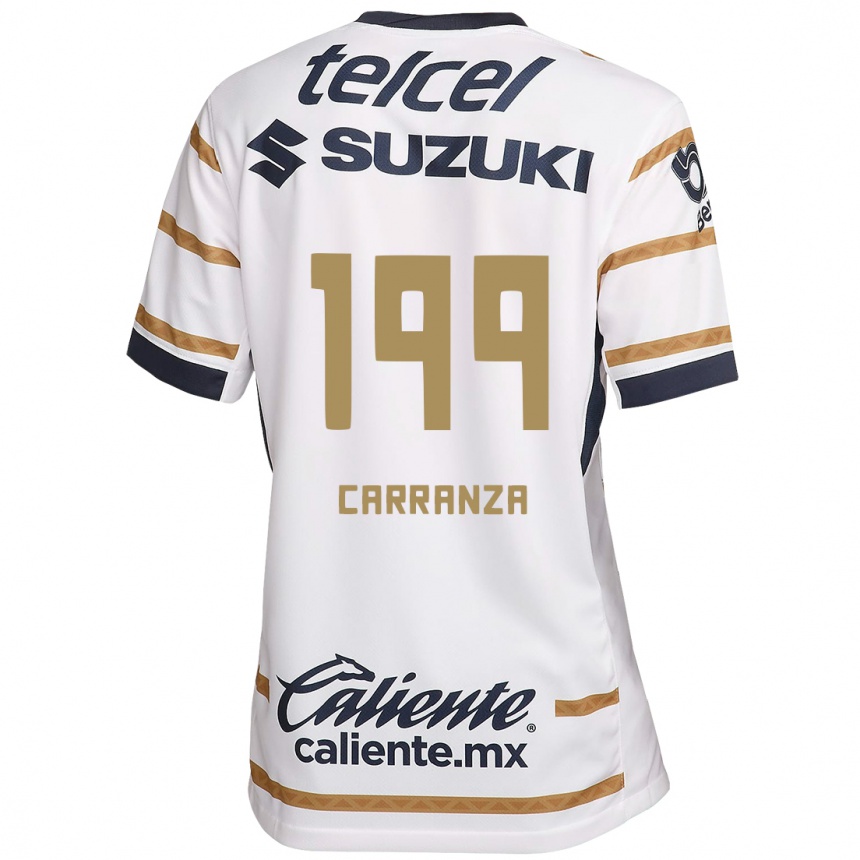 Niño Fútbol Camiseta Kléber Carranza #199 Obsidiana Blanca 1ª Equipación 2024/25 México