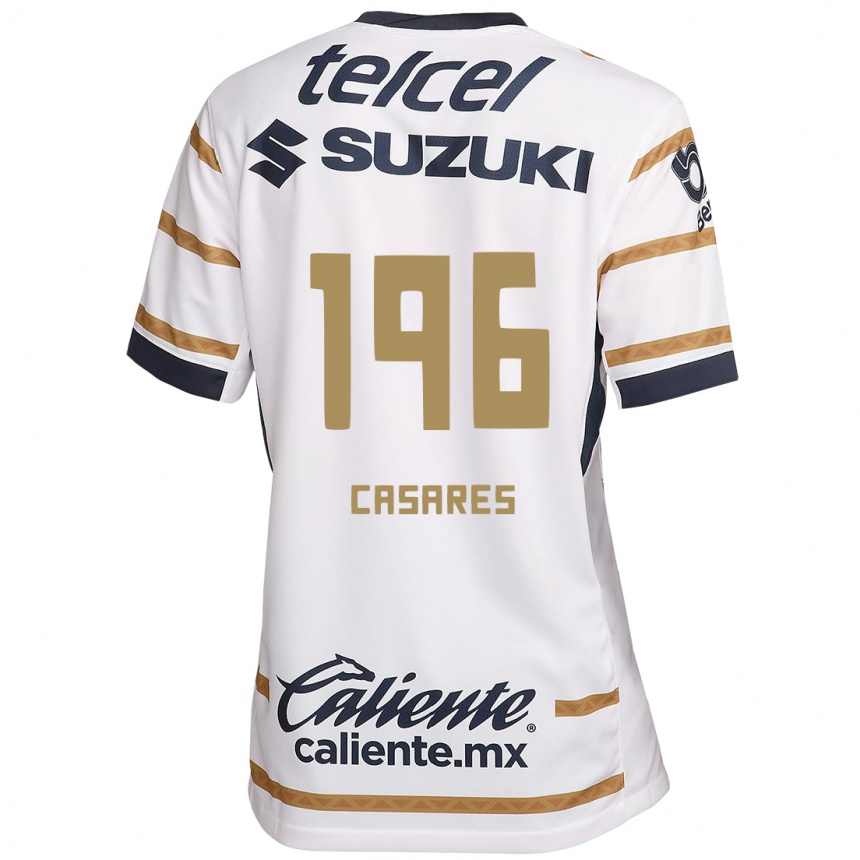 Niño Fútbol Camiseta Mateo Casares #196 Obsidiana Blanca 1ª Equipación 2024/25 México