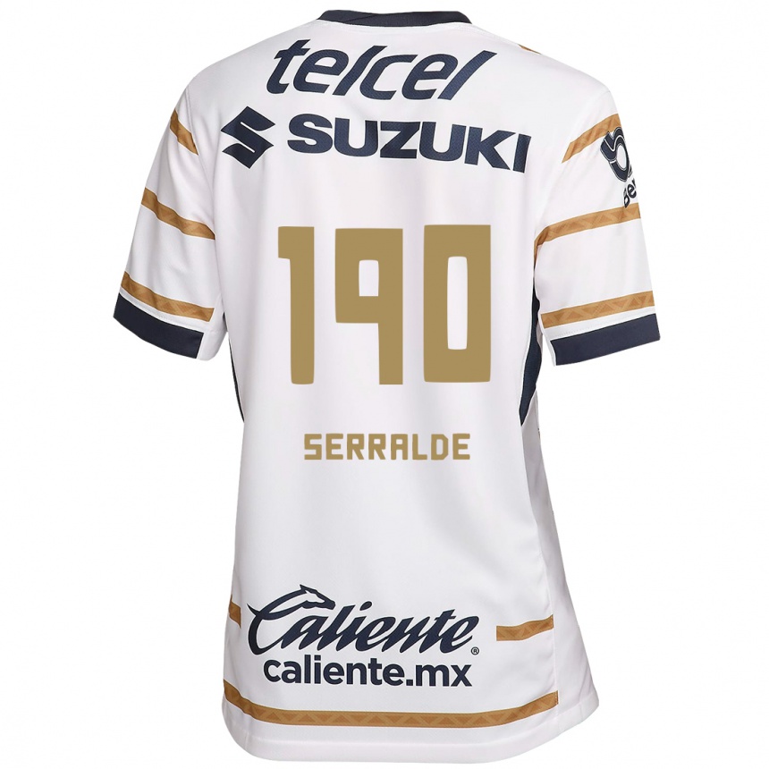 Niño Fútbol Camiseta Gerardo Serralde #190 Obsidiana Blanca 1ª Equipación 2024/25 México