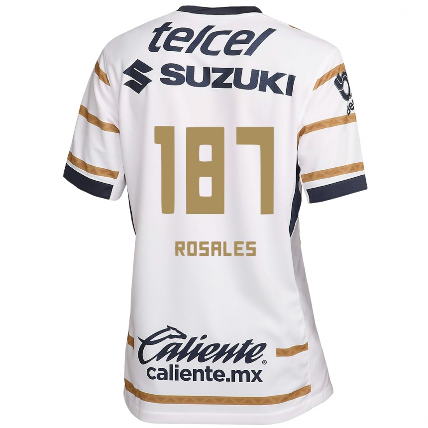 Niño Fútbol Camiseta Alonso Rosales #187 Obsidiana Blanca 1ª Equipación 2024/25 México