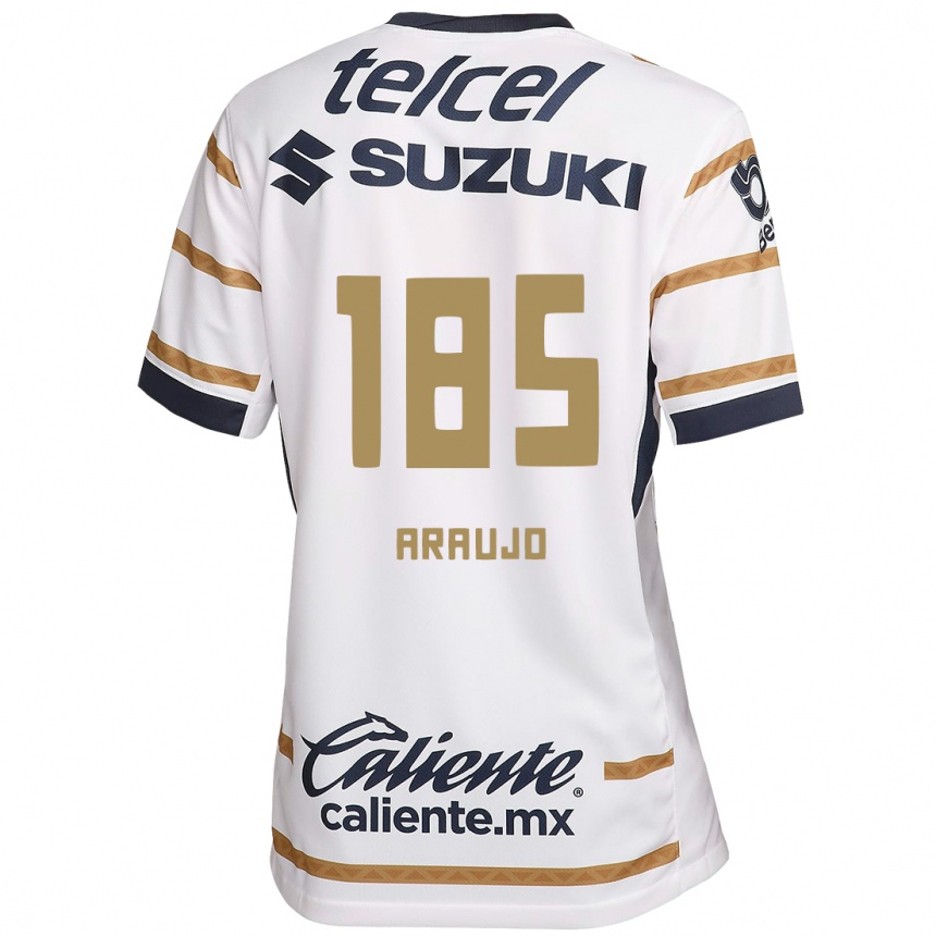 Niño Fútbol Camiseta Andrés Araujo #185 Obsidiana Blanca 1ª Equipación 2024/25 México