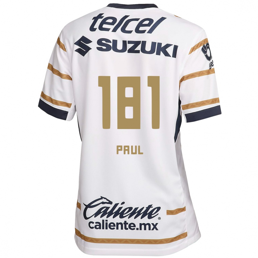 Niño Fútbol Camiseta Miguel Paul #181 Obsidiana Blanca 1ª Equipación 2024/25 México