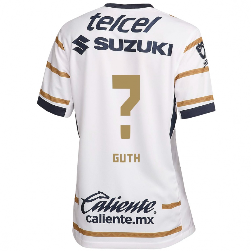 Niño Fútbol Camiseta Tiago Guth #0 Obsidiana Blanca 1ª Equipación 2024/25 México