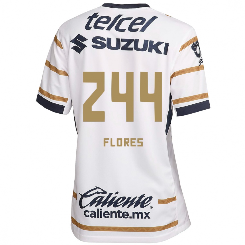 Niño Fútbol Camiseta Jonathan Flores #244 Obsidiana Blanca 1ª Equipación 2024/25 México