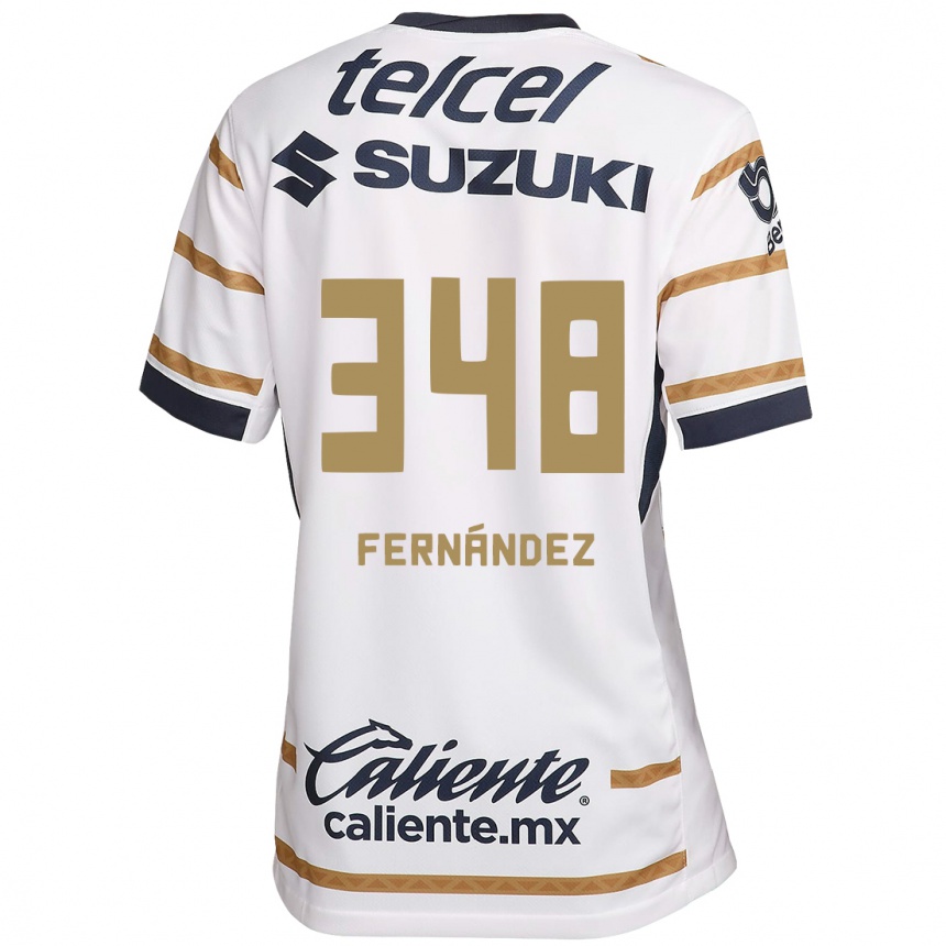 Niño Fútbol Camiseta Yerik Fernández #348 Obsidiana Blanca 1ª Equipación 2024/25 México