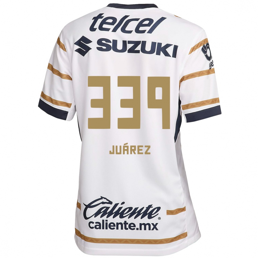 Niño Fútbol Camiseta Jonathan Juárez #339 Obsidiana Blanca 1ª Equipación 2024/25 México