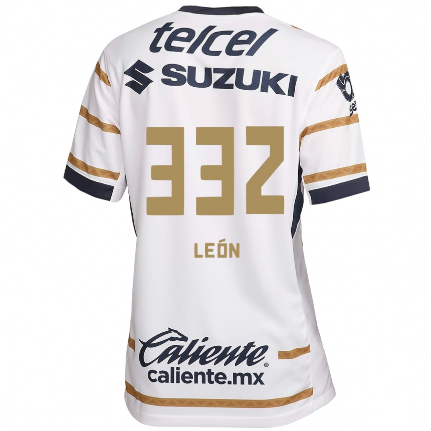 Niño Fútbol Camiseta Andryk León #332 Obsidiana Blanca 1ª Equipación 2024/25 México