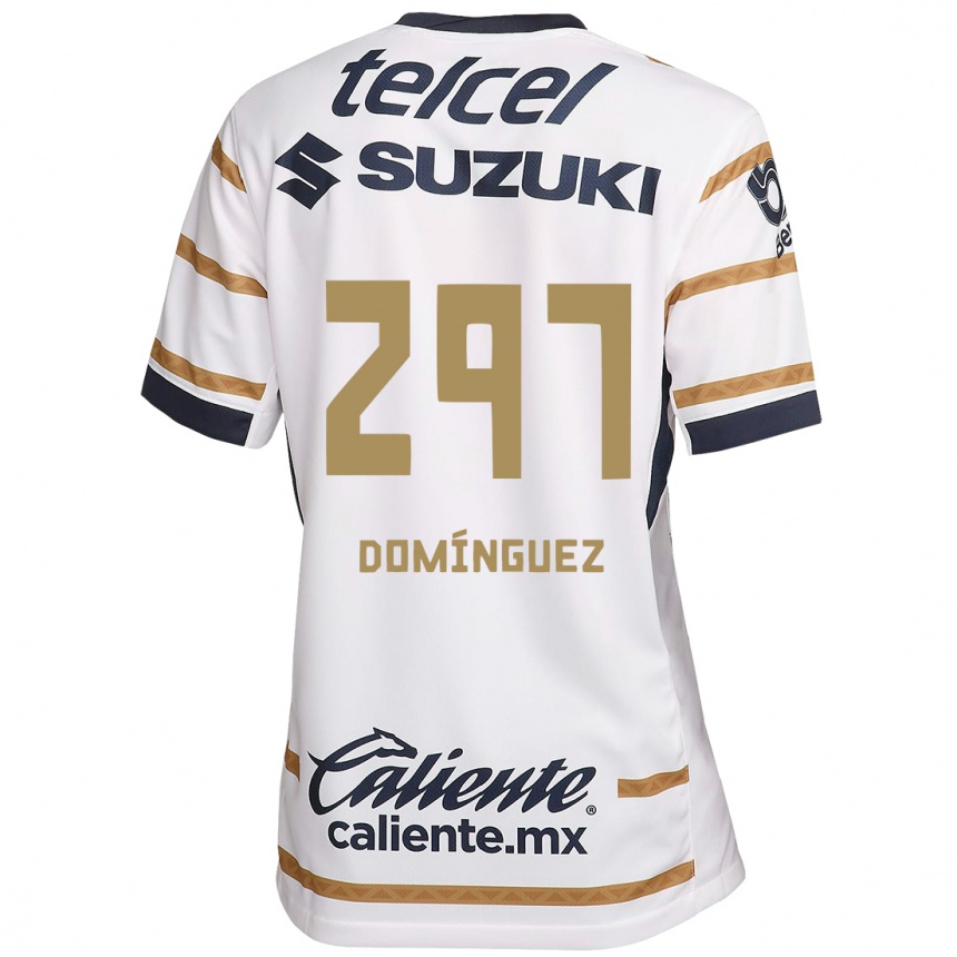 Niño Fútbol Camiseta Julio Domínguez #297 Obsidiana Blanca 1ª Equipación 2024/25 México