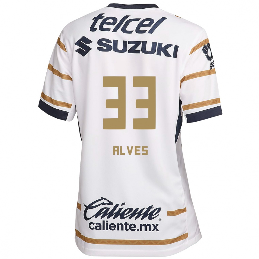 Niño Fútbol Camiseta Dani Alves #33 Obsidiana Blanca 1ª Equipación 2024/25 México