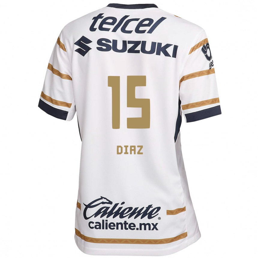 Niño Fútbol Camiseta Marylin Diaz #15 Obsidiana Blanca 1ª Equipación 2024/25 México