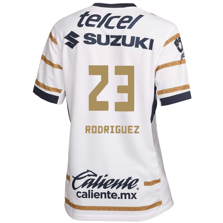 Niño Fútbol Camiseta Catherine Rodriguez #23 Obsidiana Blanca 1ª Equipación 2024/25 México