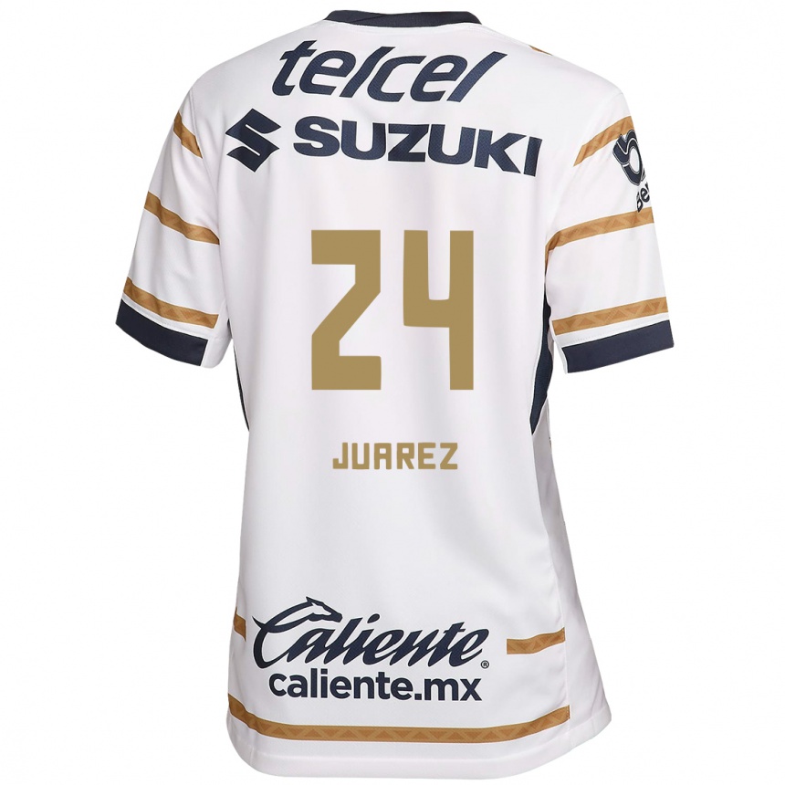 Niño Fútbol Camiseta Gabriela Juarez #24 Obsidiana Blanca 1ª Equipación 2024/25 México