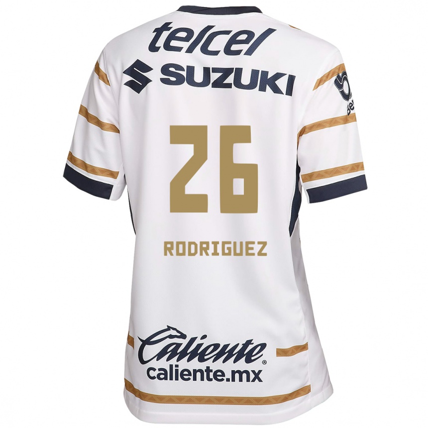 Niño Fútbol Camiseta Lucia Rodriguez #26 Obsidiana Blanca 1ª Equipación 2024/25 México