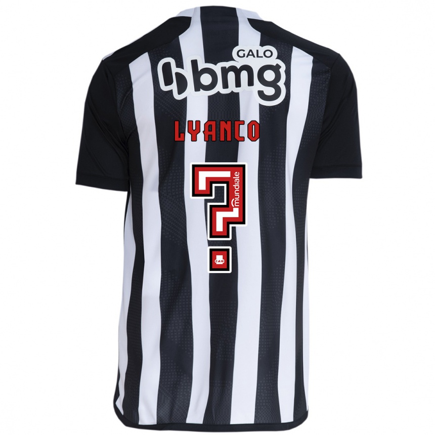 Niño Fútbol Camiseta Lyanco #0 Blanco Negro 1ª Equipación 2024/25 México