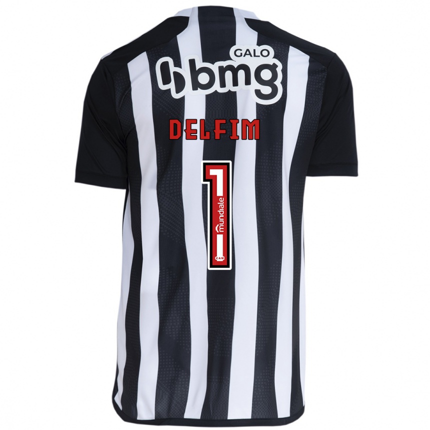 Niño Fútbol Camiseta Gabriel Delfim #1 Blanco Negro 1ª Equipación 2024/25 México