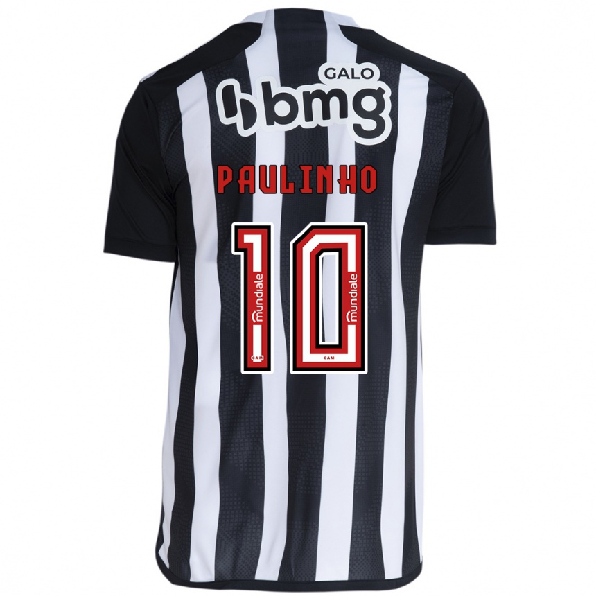 Niño Fútbol Camiseta Paulinho #10 Blanco Negro 1ª Equipación 2024/25 México