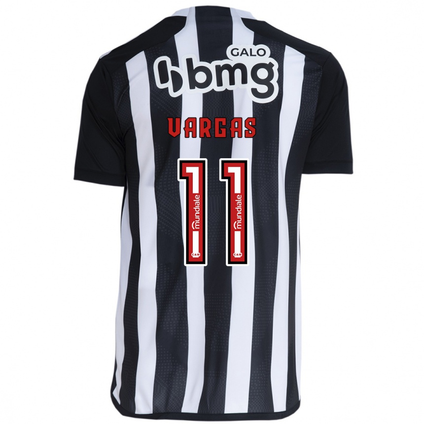 Niño Fútbol Camiseta Eduardo Vargas #11 Blanco Negro 1ª Equipación 2024/25 México