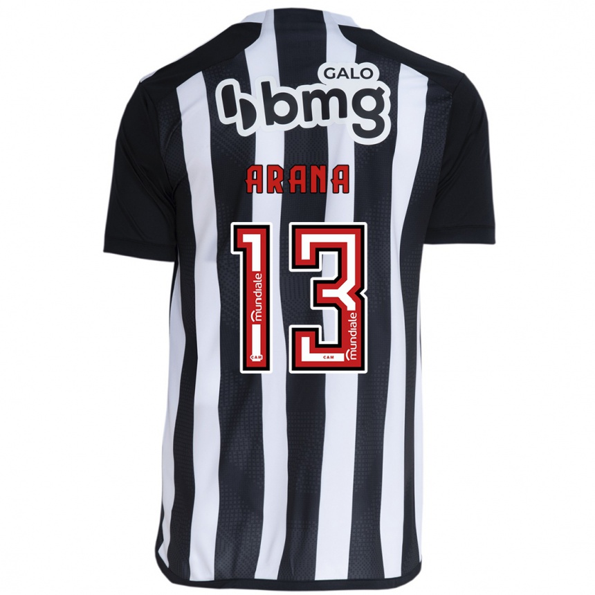 Niño Fútbol Camiseta Guilherme Arana #13 Blanco Negro 1ª Equipación 2024/25 México