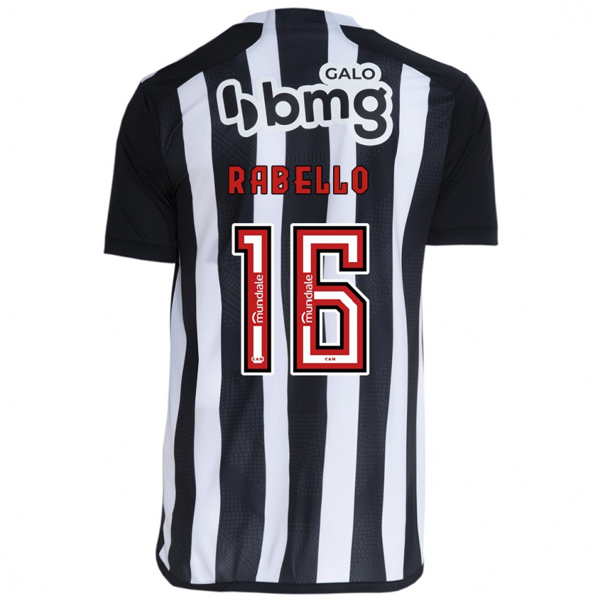 Niño Fútbol Camiseta Igor Rabello #16 Blanco Negro 1ª Equipación 2024/25 México