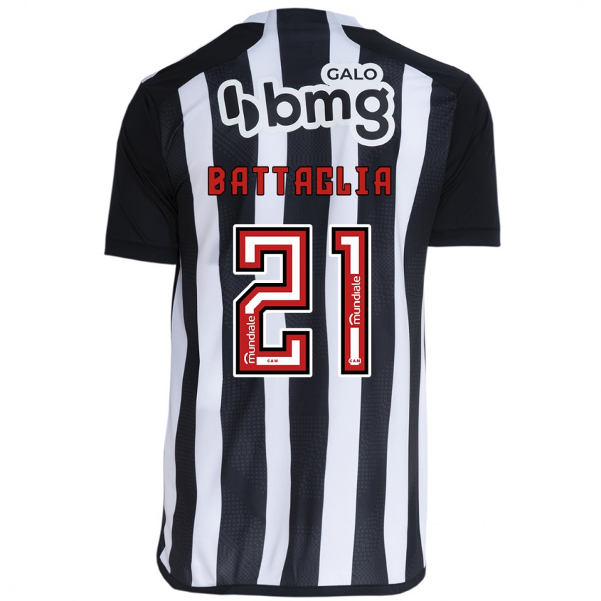 Niño Fútbol Camiseta Rodrigo Battaglia #21 Blanco Negro 1ª Equipación 2024/25 México