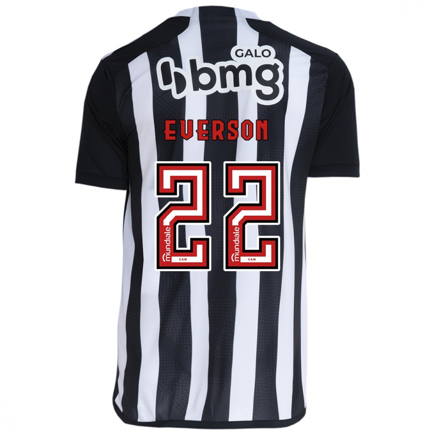 Niño Fútbol Camiseta Everson #22 Blanco Negro 1ª Equipación 2024/25 México